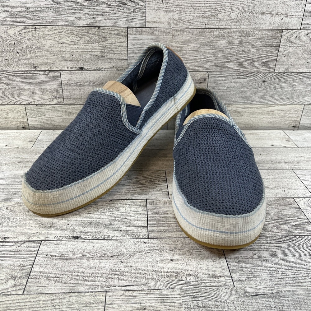 UGG Blue White Canvas Slip On Loafers 1102804 Women Size 7